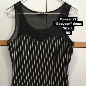 Forever 21 bodycon black and white striped dress